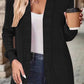 Ribbed Open Front Long Sleeve Cardigan