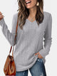 V-Neck Long Sleeve T-Shirt Gray