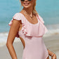 Ruffled Scoop Neck One-Piece Swimwear