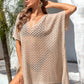 Openwork Slit Scoop Neck Cover Up