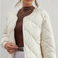 Bubble Texture Snap Down Long Sleeve Winter Coat