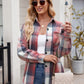 Mandy Pocketed Plaid Collared Neck Long Sleeve Shirt