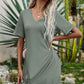 Twisted V-Neck Short Sleeve Dress