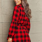 Plaid Tie Waist Balloon Sleeve Mini Dress