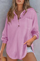 Half Button Long Sleeve Sweatshirt Lilac