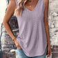 Eyelet V-Neck Wide Strap Tank