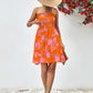 Floral Frill Trim Strapless Smocked Dress