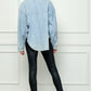 Veveret Button Up Dropped Shoulder Denim Top