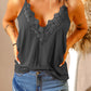 Full Size Lace Trim V-Neck Cami Top