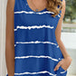 Striped Round Neck Tank and Shorts Lounge Set