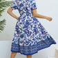 Floral Flounce Sleeve Surplice Dress