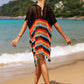 Cutout Striped Cover-Up with Tassel