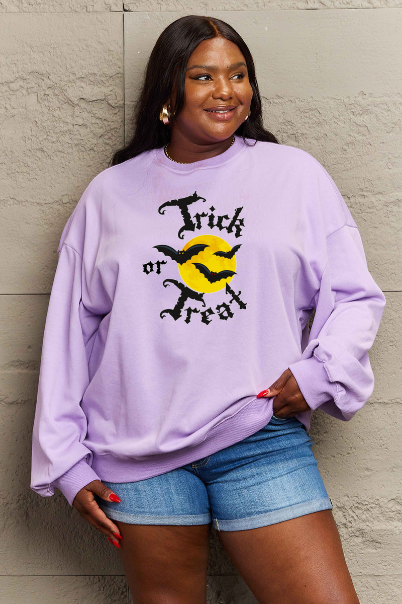 Simply Love Full Size TRICK OR TREAT Graphic Sweatshirt