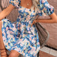 Floral Square Neck Puff Sleeve Dress