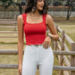 Square Neck Cropped Tank