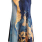 Abstract Print Round Neck Sleeveless Dress with Pockets