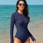 Round Neck Long Sleeve One-Piece Swimwear