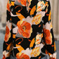 Floral Mock Neck Flounce Sleeve Blouse