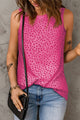 Printed Round Neck Tank Hot Pink