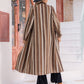 Striped Open Front Long Sleeve Outerwear