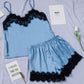 Lace Detail Spaghetti Strap Top and Shorts Lounge Set