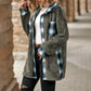 Plaid Contrast Dropped Shoulder Coat