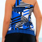 Plus Size Patchwork Tied One-Shoulder Tankini Set