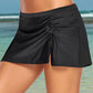 Full Size Drawstring Mini Swim Skirt