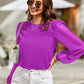 Round Neck Long Sleeve Blouse