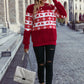 Christmas Element Round Neck Long Sleeve Sweatshirt