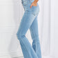 Vibrant MIU Full Size Jess Button Flare Jeans