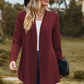 Textured Open Front Long Sleeve Cardigan