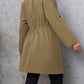 Honey Plus Size Lapel Collar Drawstring Roll-Tab Sleeve Trench Coat