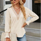 V-Neck Flounce Sleeve Blouse