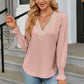 V-Neck Flounce Sleeve Blouse