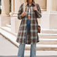 Mandy Plaid Collared Neck Long Sleeve Coat