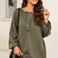 Buttoned Dropped Shoulder Sweatshirt