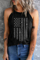 Graphic Grecian Neck Tank Black