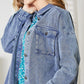 HEYSON Full Size Mineral-Washed Button-Down Denim Jacket