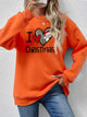 CHRISTMAS Graphic Round Neck Sweatshirt Caramel