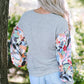 Printed V-Neck Long Sleeve Blouse