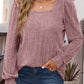 Square Neck Long Sleeve Top