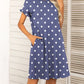 Round Neck Flounce Sleeve Dress with Pockets