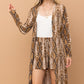 And The Why Snake Print Kimono Open Front Longline Cardigan