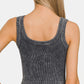 Zenana Washed Scoop Neck Wide Strap Tank