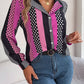 Polka Dot Contrast Long Sleeve Shirt