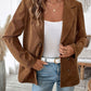 Perfee Decorative Pocket Flap Lapel Collar Long Sleeve Outerwear