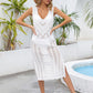 Openwork Slit V-Neck Sleeveless Cover Up