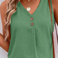 Full Size Decorative Button V-Neck Tank