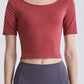 Cutout Backless Round Neck Active T-Shirt